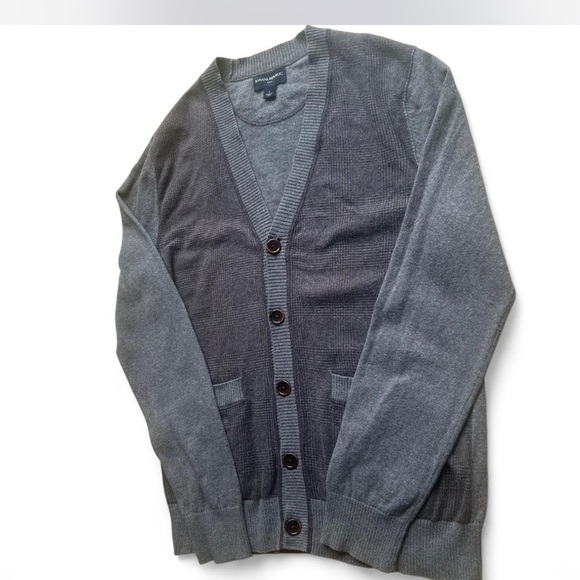 Wool/Cotton Grey |Banana Republicl V-neck Button Down Cardigan Men's Small - Picture 1 of 8